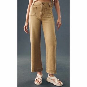 MAEVE • Anthropologie Tan/Khaki The Colette Cropped Wide Leg Pants, 24W